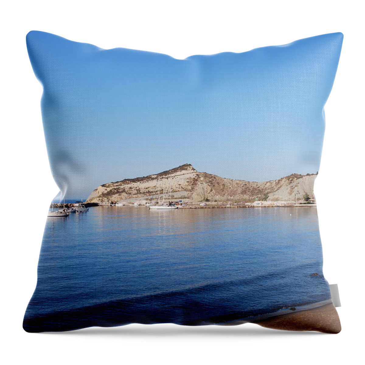 Erikousa Throw Pillow featuring the photograph Blue Water by George Katechis