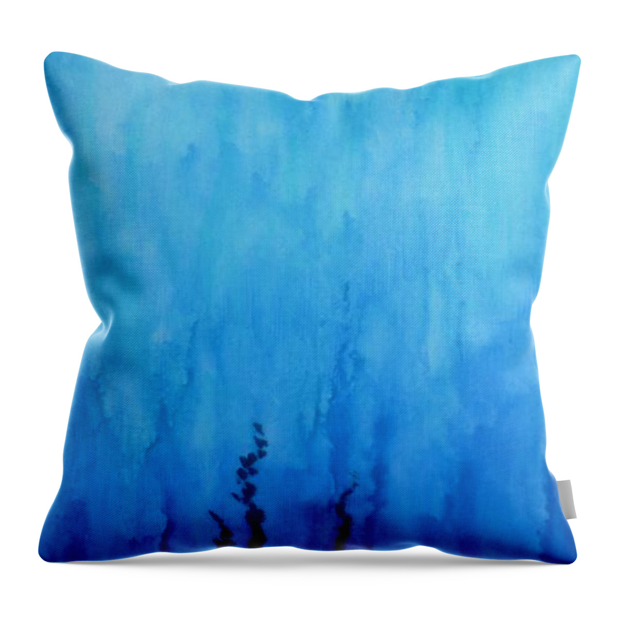 Blue Throw Pillow featuring the painting Blue Water by Monika Shepherdson
