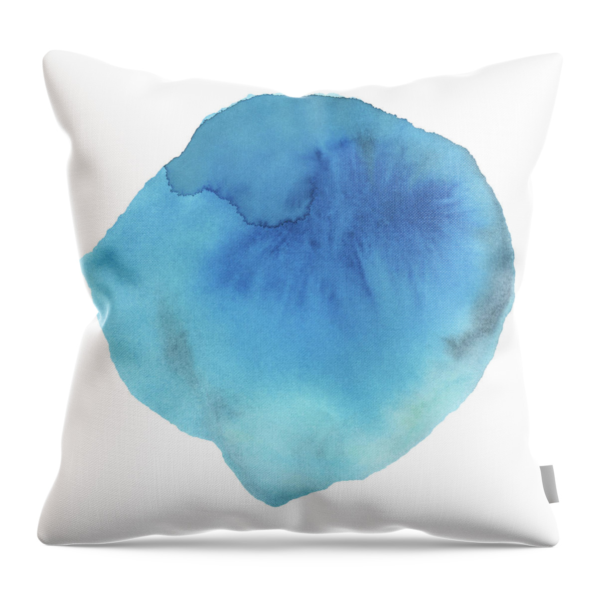 Watercolor Painting Throw Pillow featuring the digital art Blue Watercolor Paint Texture by 4khz