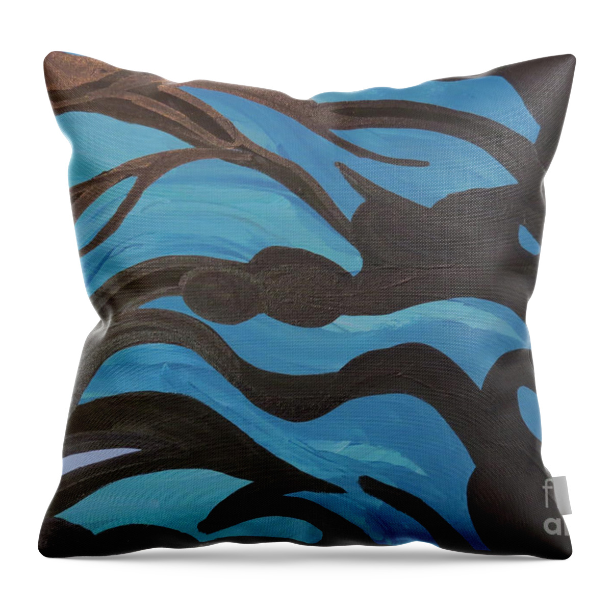 New Age Throw Pillow featuring the photograph Blue Waves of Healing by Mary Mikawoz