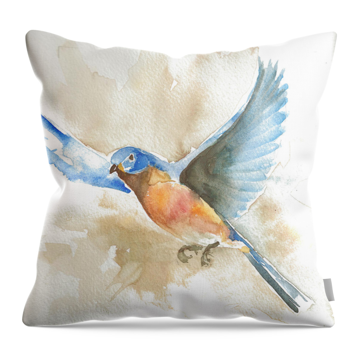Wildlife Throw Pillow featuring the painting Bluebird by Maureen Moore