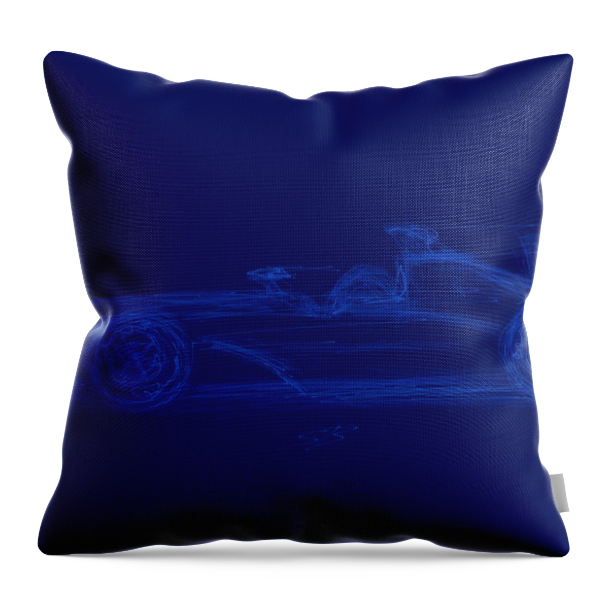 Racing Throw Pillow featuring the digital art Blueprint for Speed by Stacy C Bottoms