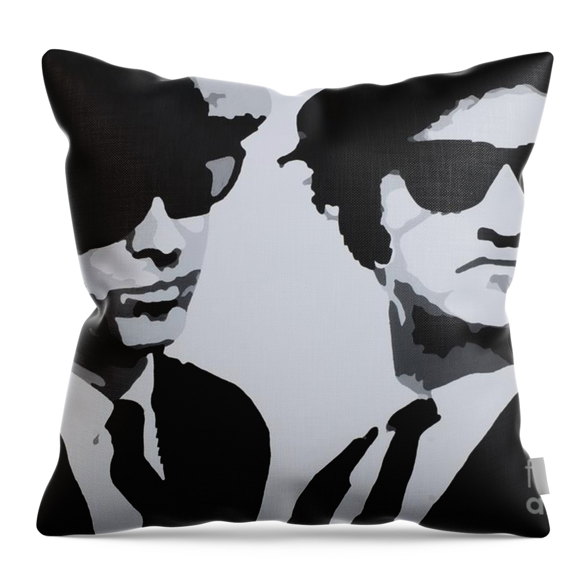 Blues Brothers Throw Pillow featuring the painting Blues Brothers by Katharina Bruenen
