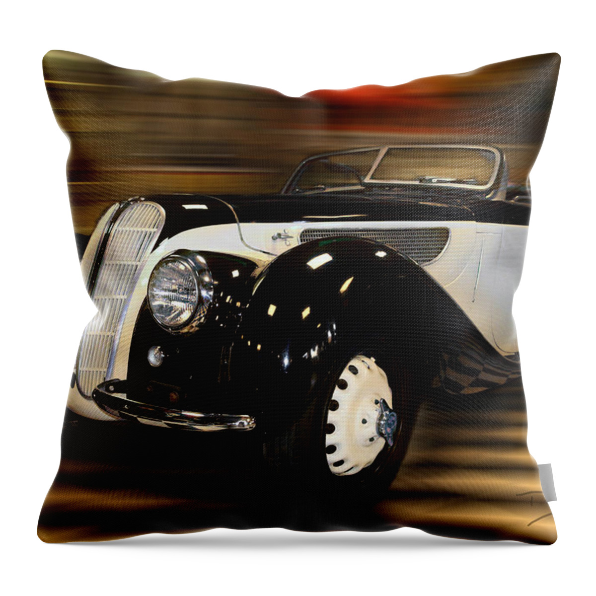 Vintage Car Throw Pillow featuring the photograph BMW 327 1938 Sports Tourer by Tom Conway
