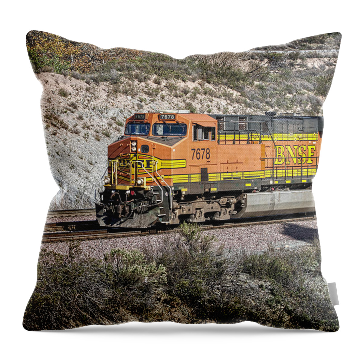Bnsf Throw Pillow featuring the photograph Bn 7678 by Jim Thompson