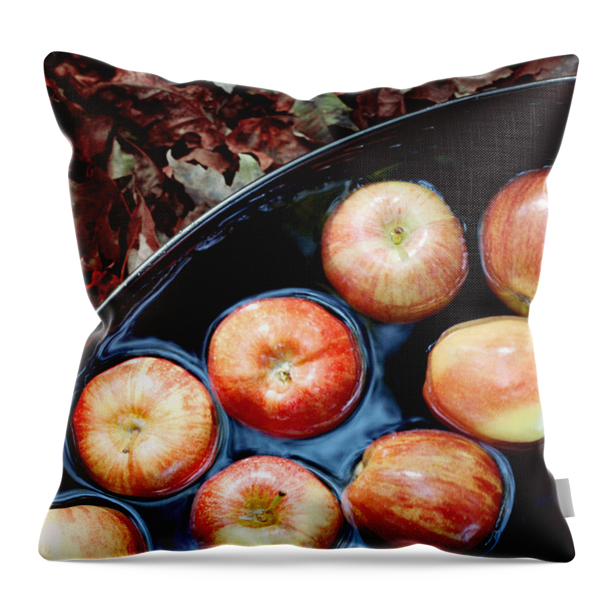 Apples Throw Pillow featuring the photograph Bobbing For Apples by Kim Fearheiley