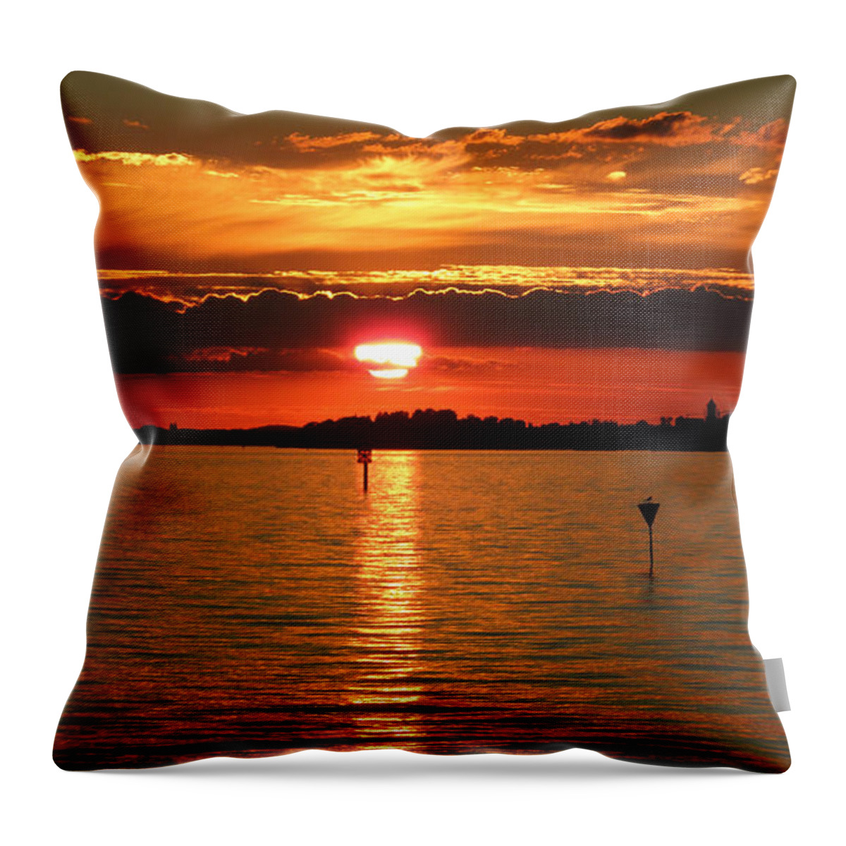 Colette Throw Pillow featuring the photograph Bodensee Island Sunset by Colette V Hera Guggenheim