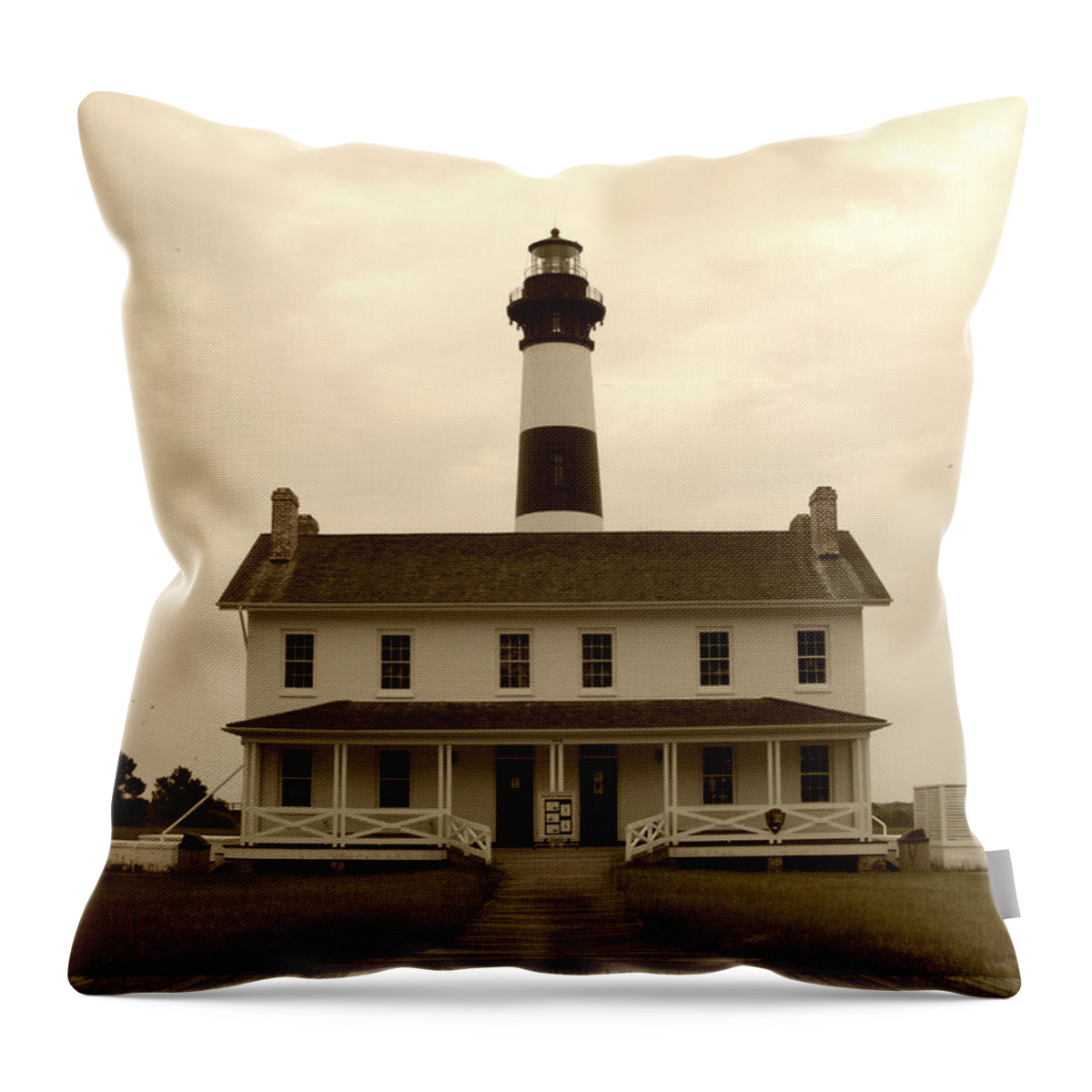 Bodie Lighthouse Throw Pillow featuring the photograph Bodie Light by Kelly Nowak