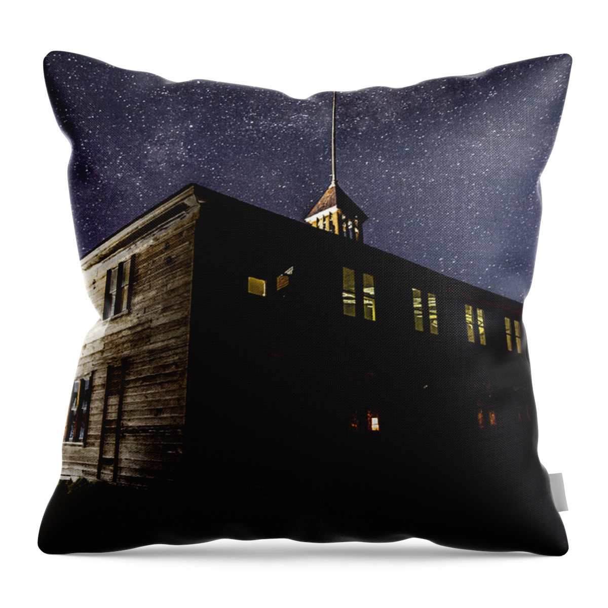 California Throw Pillow featuring the photograph Bodie Schoolhouse by Cat Connor