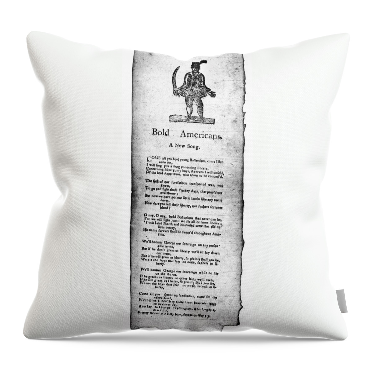 1760s Throw Pillow featuring the photograph BOLD AMERICANS, c1770 by Granger