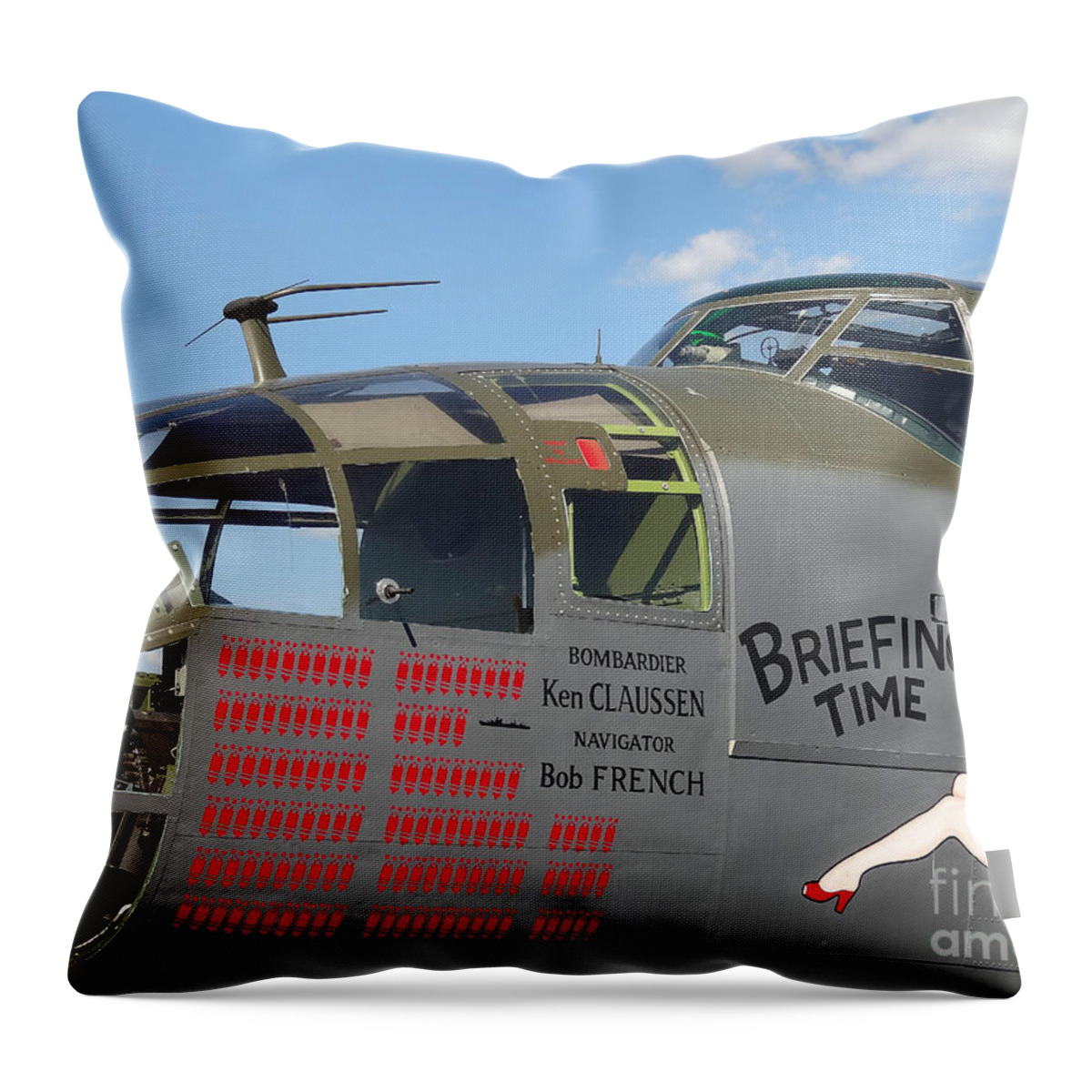 Airplane Throw Pillow featuring the photograph Bombs Away by Cindy Manero