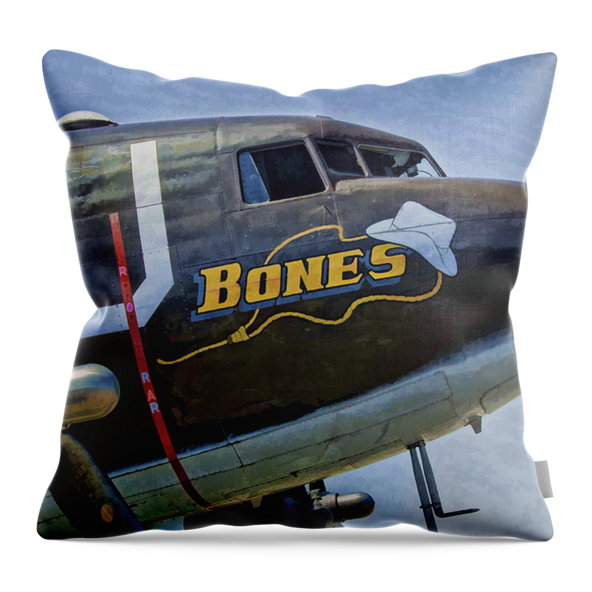 C-47 Throw Pillow featuring the photograph Bones by Steven Richardson