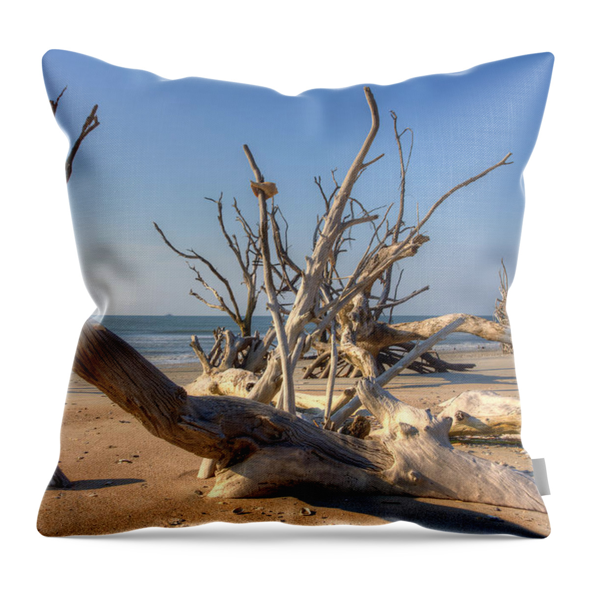 Botany Bay Plantation Throw Pillow featuring the photograph Boneyard Beach by Patricia Schaefer