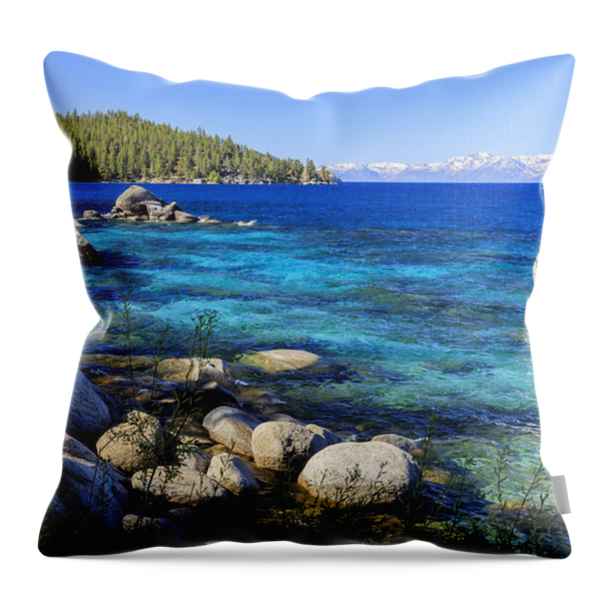 Day Throw Pillow featuring the photograph Bonsai Rock Lake Tahoe by Ken Brown