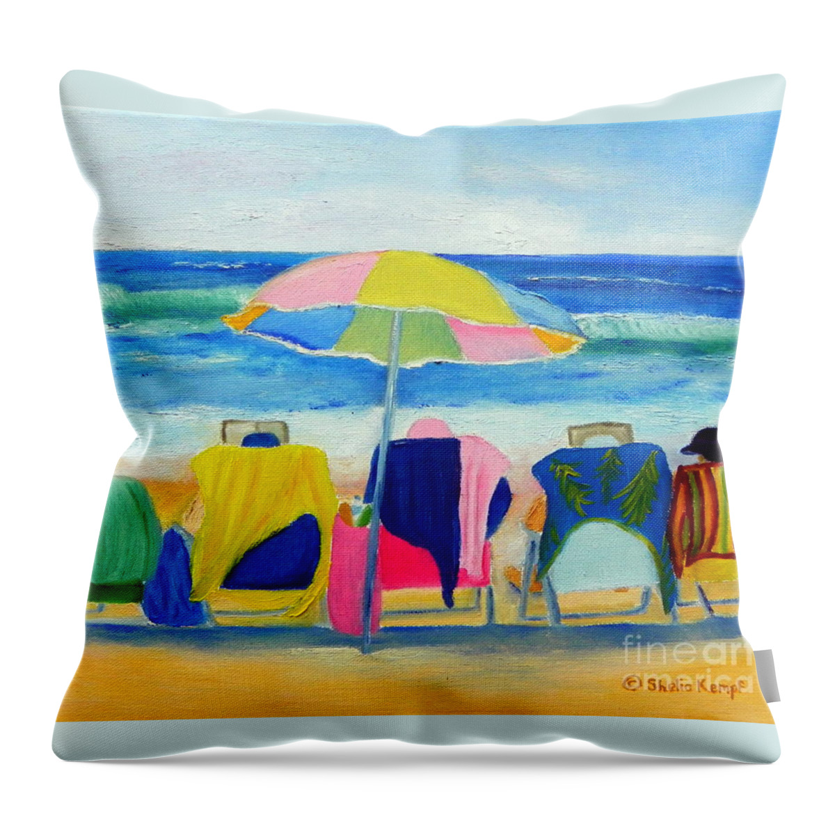 Art Throw Pillow featuring the painting Book Club by Shelia Kempf