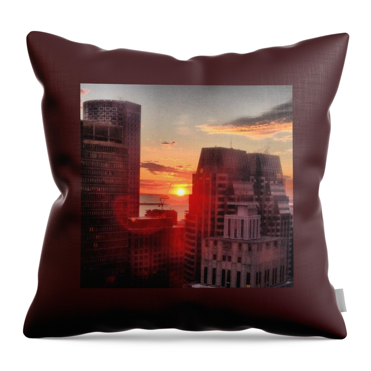 Instagram Throw Pillow featuring the photograph Boston at Dawn by Mark Valentine