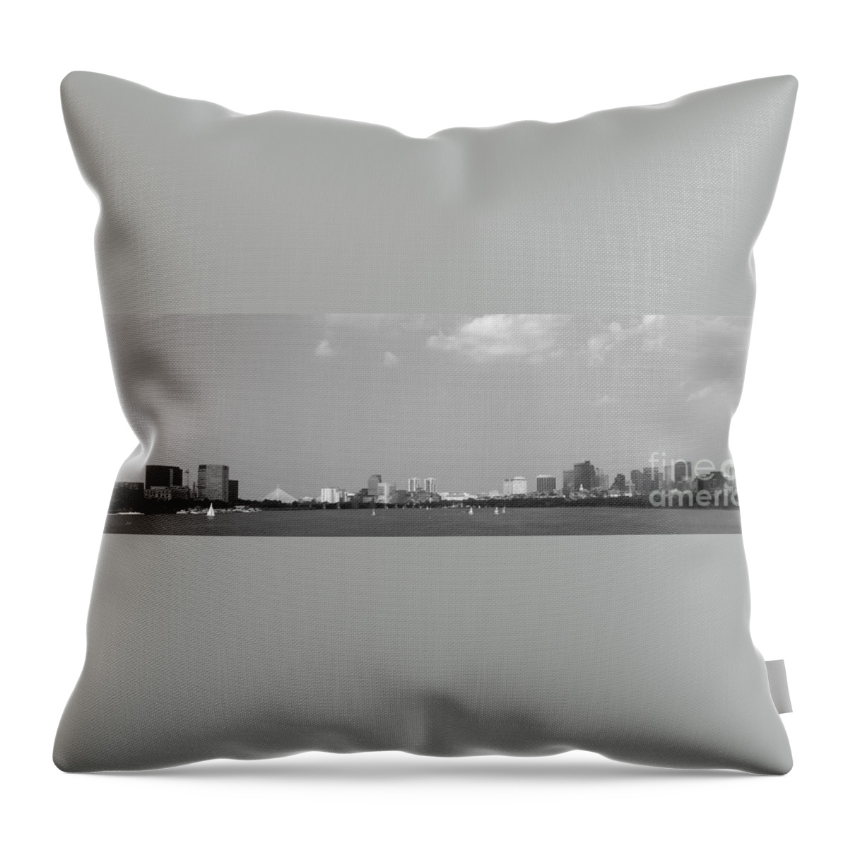 Boston Throw Pillow featuring the photograph Boston Massachusetts Black and White by Andrea Anderegg