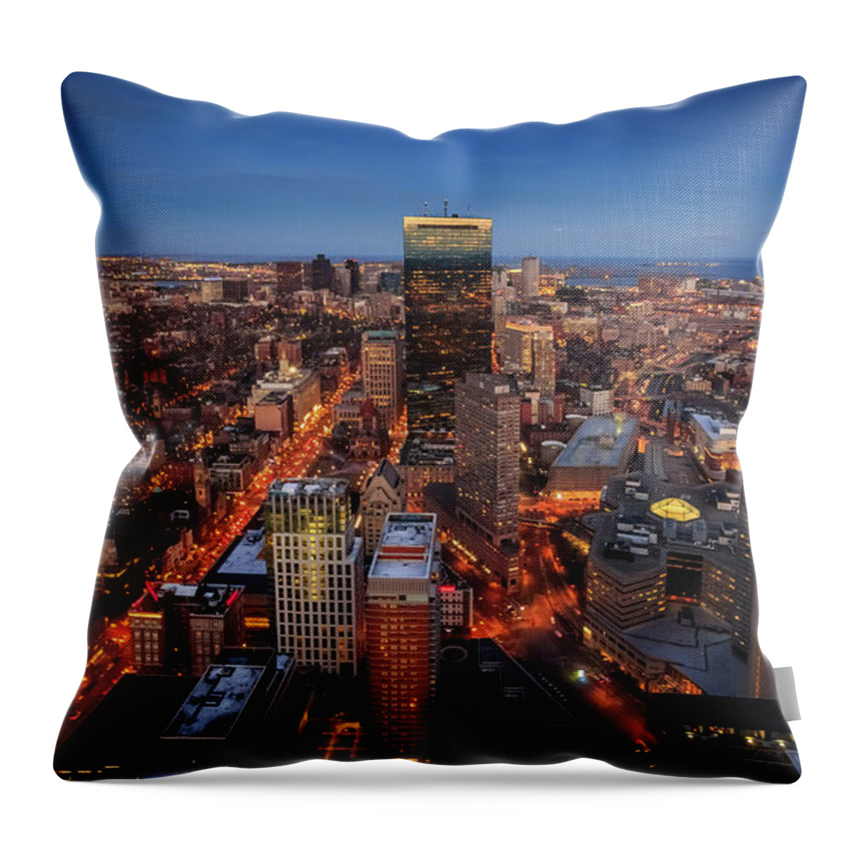 Outdoors Throw Pillow featuring the photograph Boston Skyline From The Prudential by (c) Swapan Jha