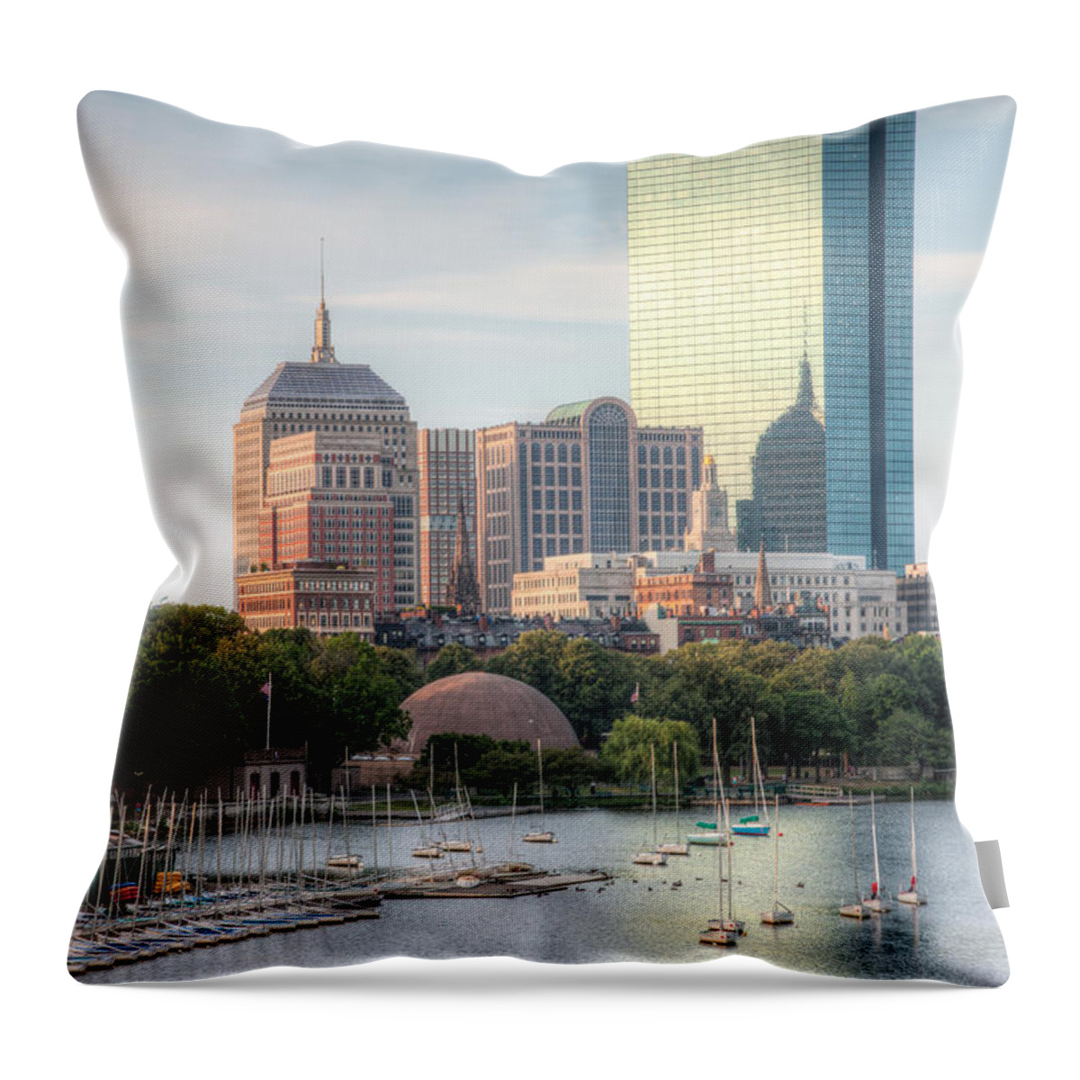 Clarence Holmes Throw Pillow featuring the photograph Boston Skyline II by Clarence Holmes