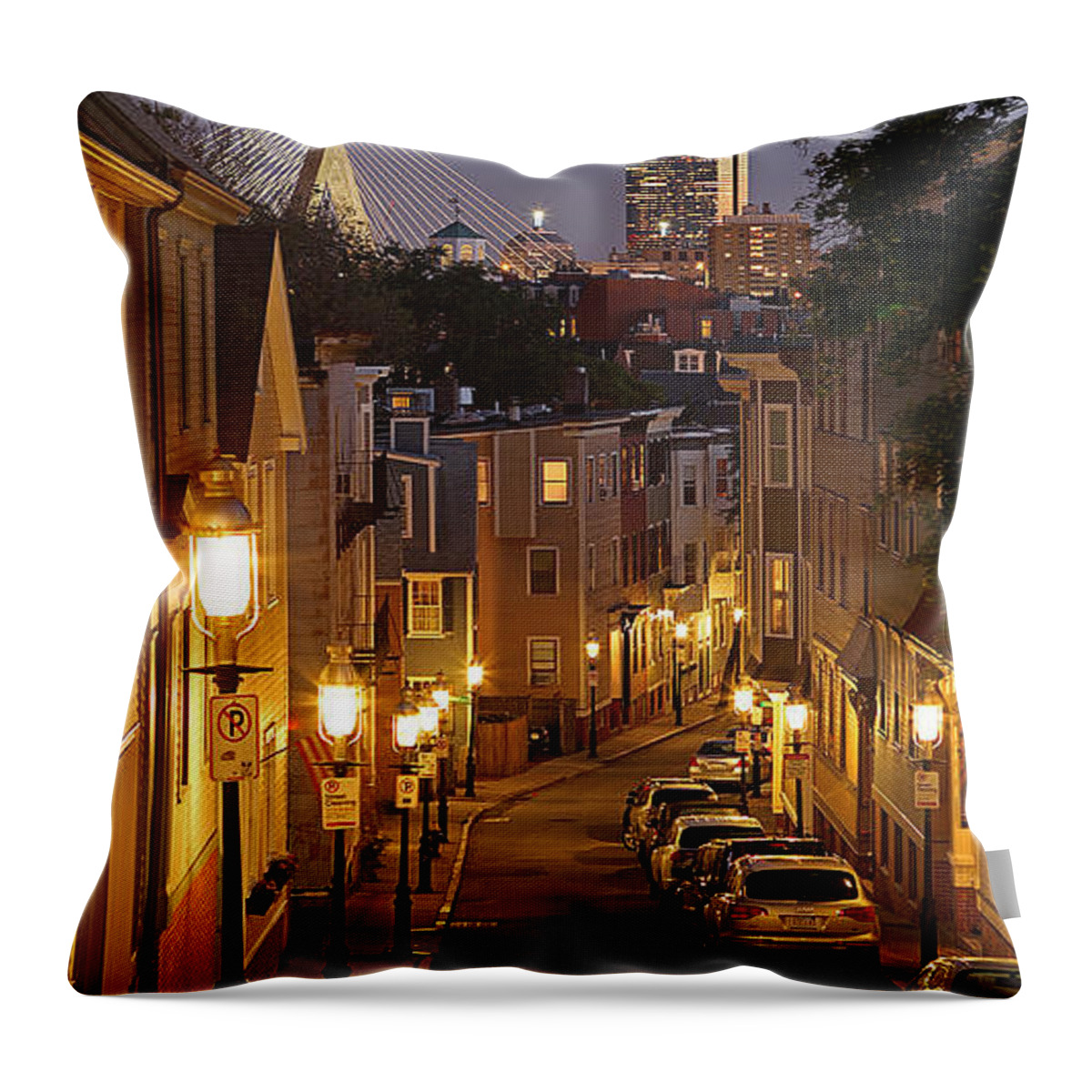 Charlestown Throw Pillow featuring the photograph Boston View from Charlestown by Juergen Roth
