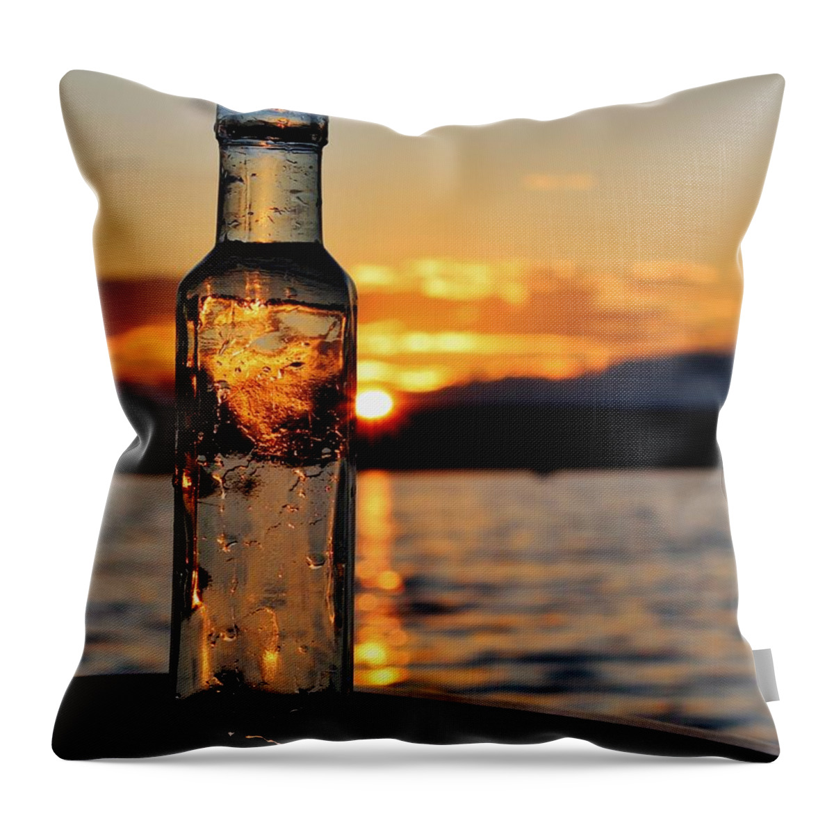 Maine Throw Pillow featuring the photograph Bottled Sun by Karin Pinkham