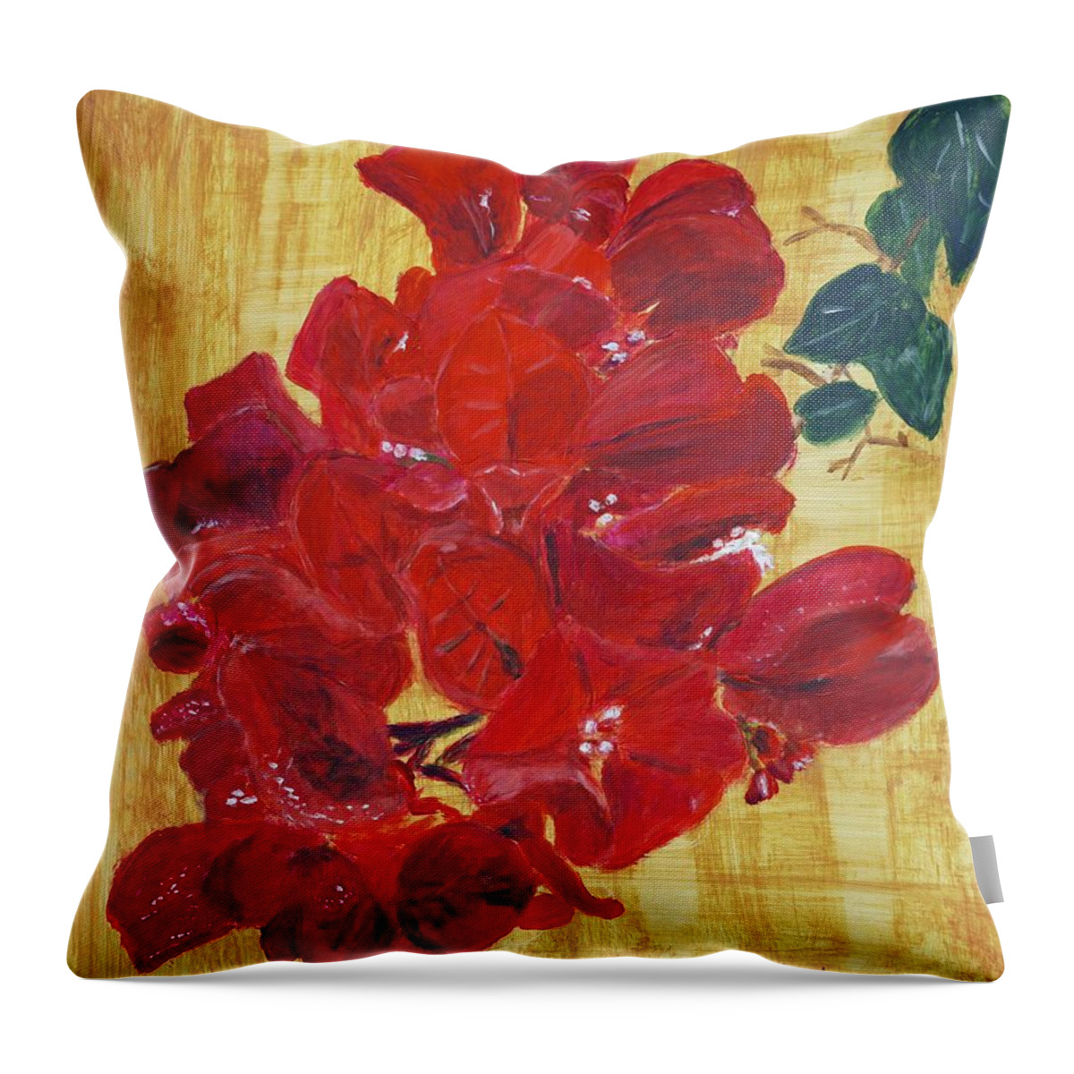 Flowers Throw Pillow featuring the painting Bougainvillea by Linda Feinberg
