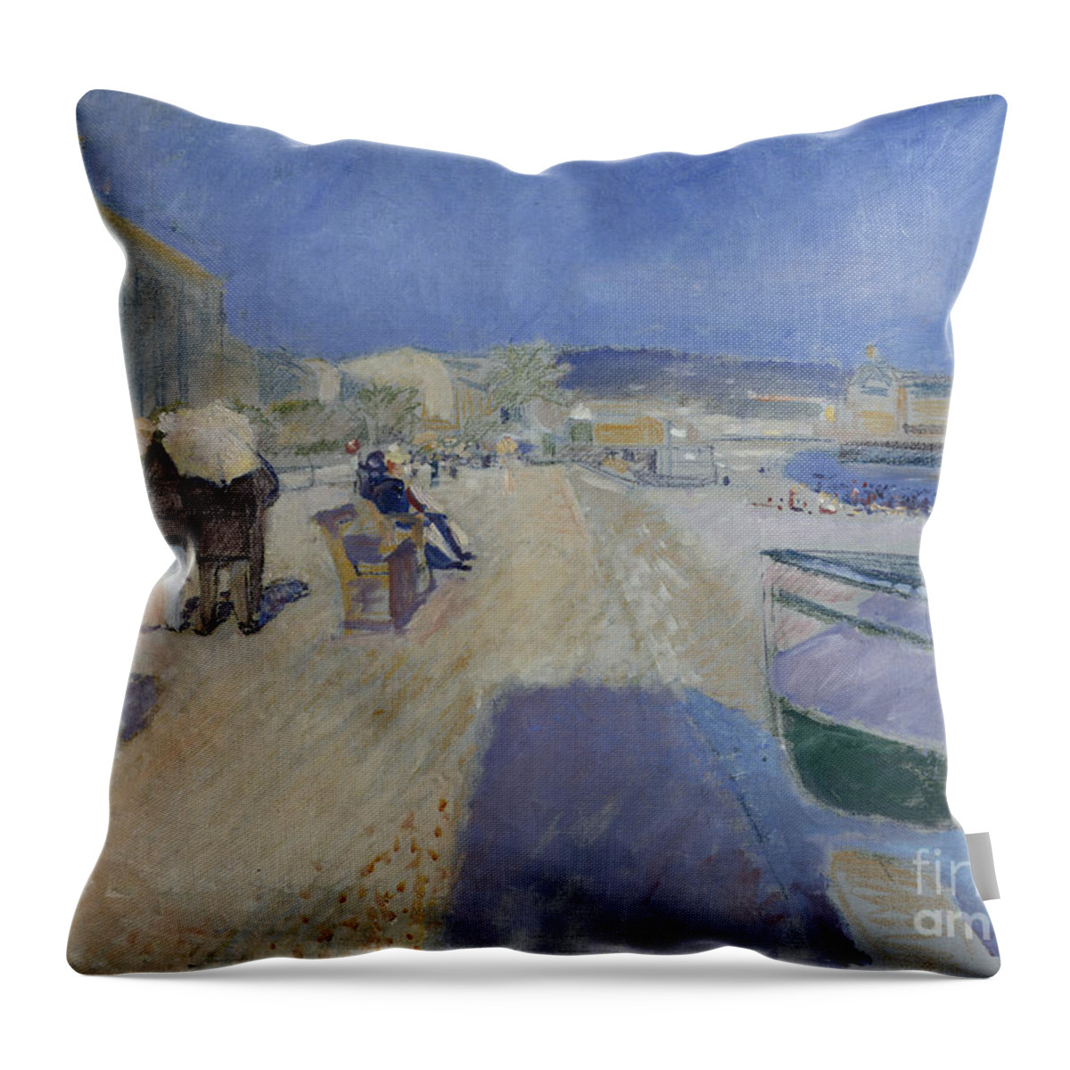 Edvard Munch Throw Pillow featuring the painting Boulevard des Anglais by Edvard Munch