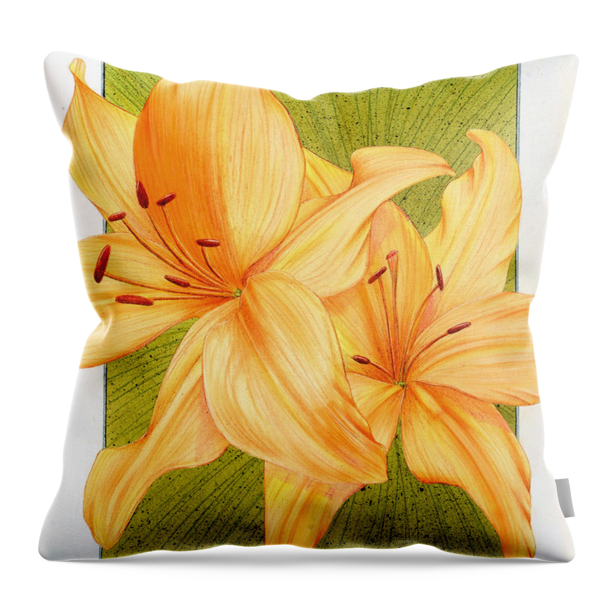 Lily Throw Pillow featuring the mixed media Bounding Bloom by Sam Davis Johnson