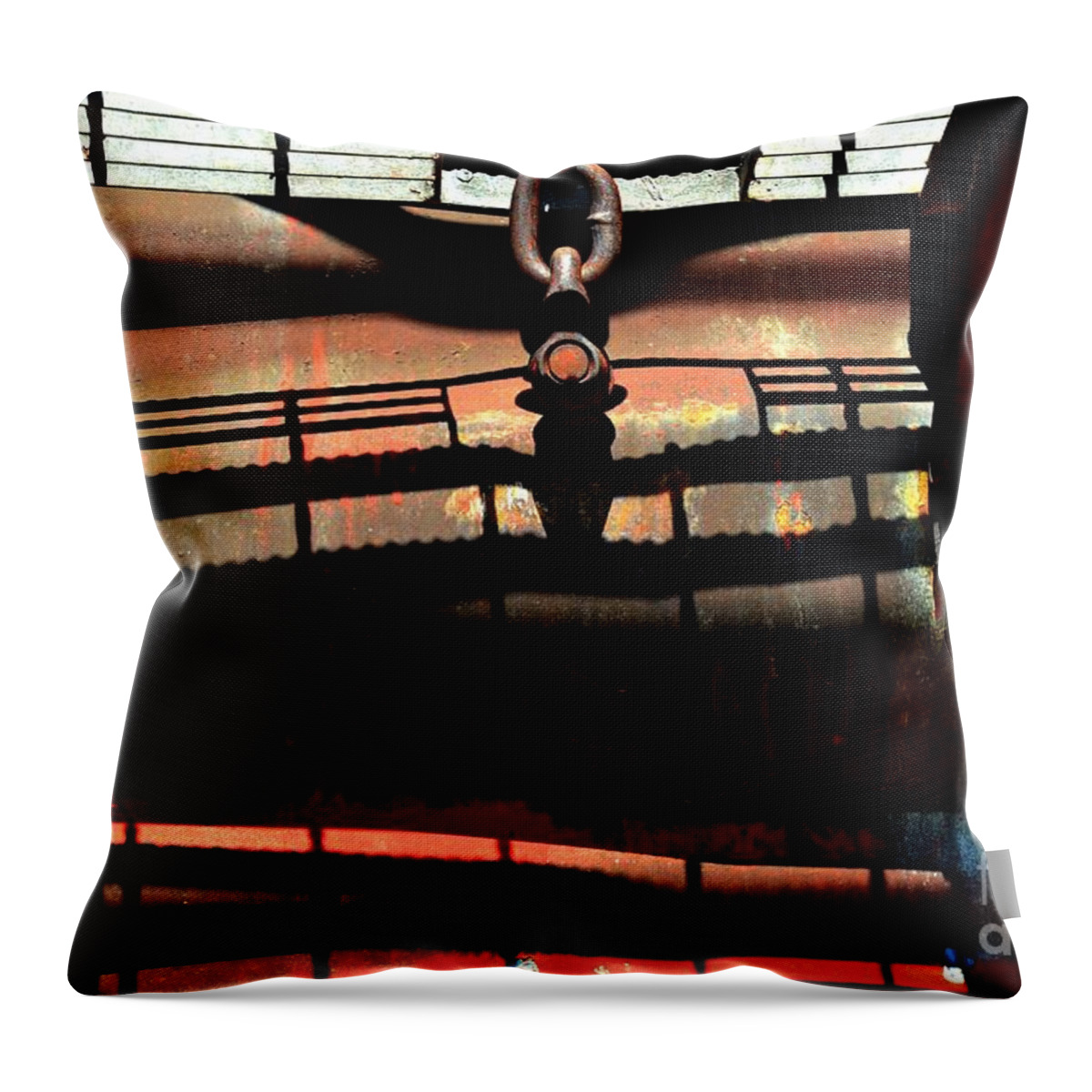 Newel Hunter Throw Pillow featuring the photograph Boxcar Abstract 7 by Newel Hunter