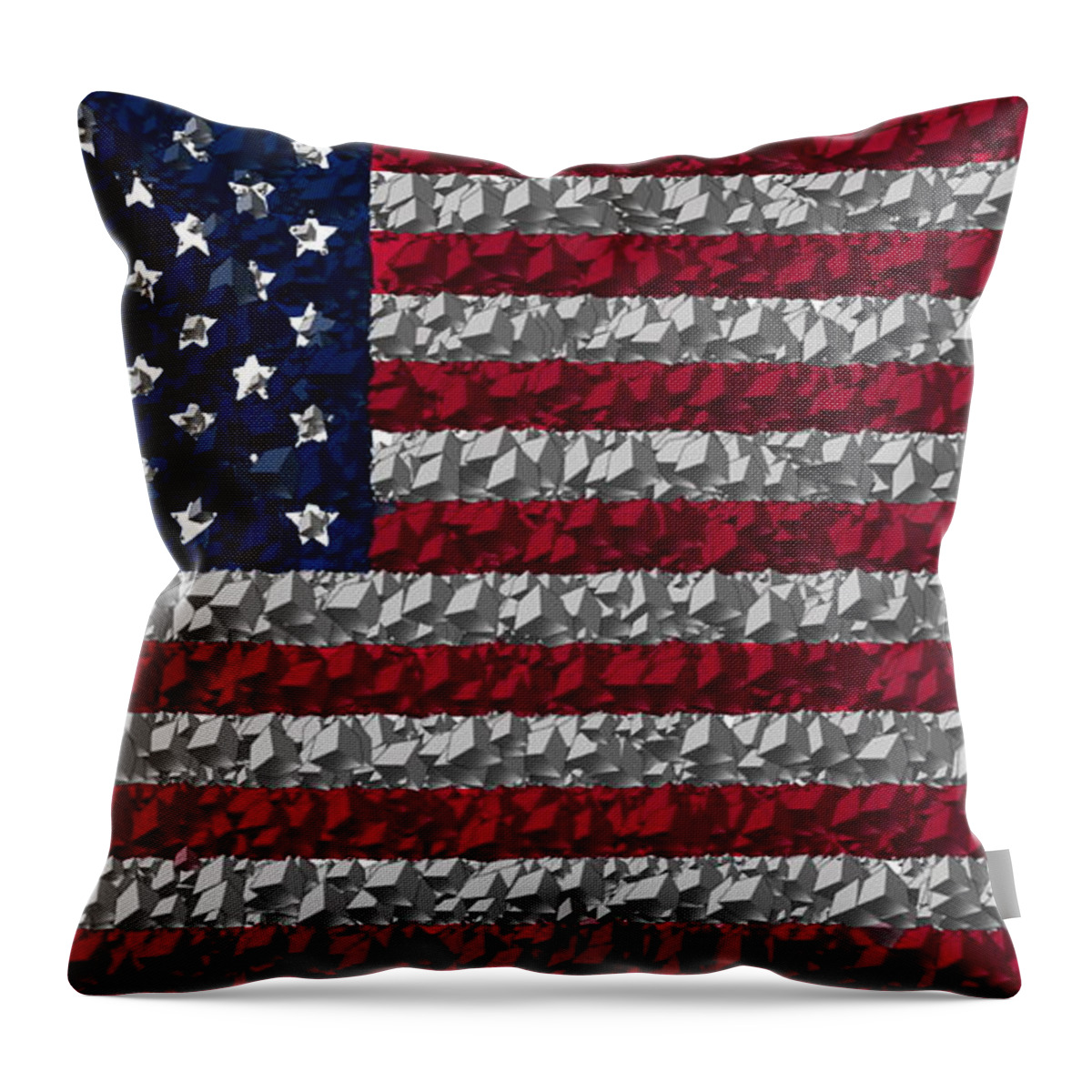 Flag Throw Pillow featuring the digital art Boxed Flag by Ron Hedges