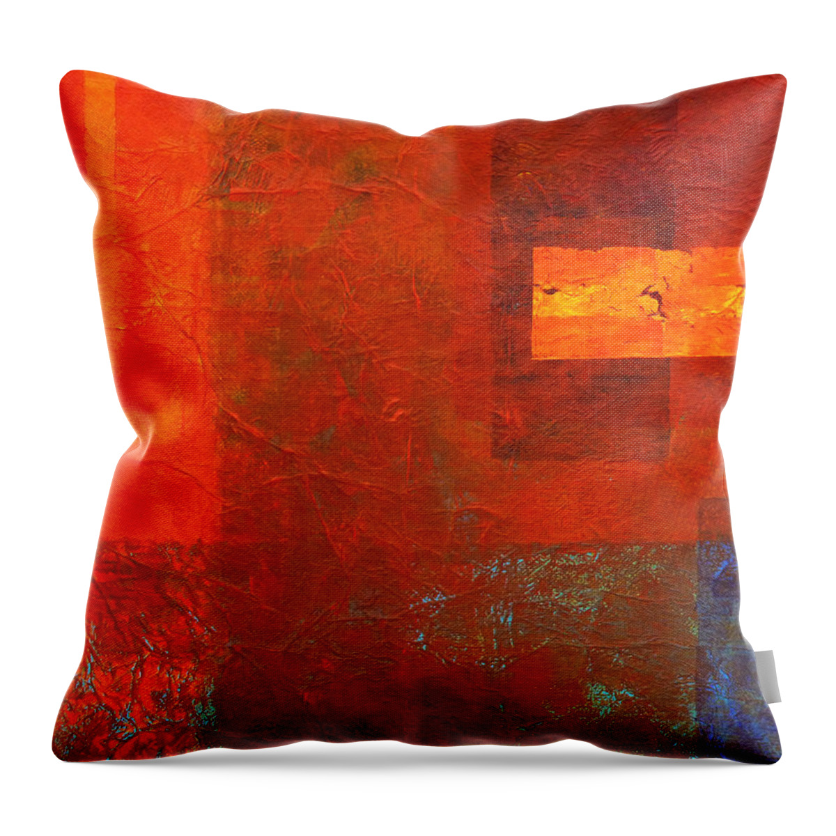 Abstract Throw Pillow featuring the painting Boxed by Nancy Merkle