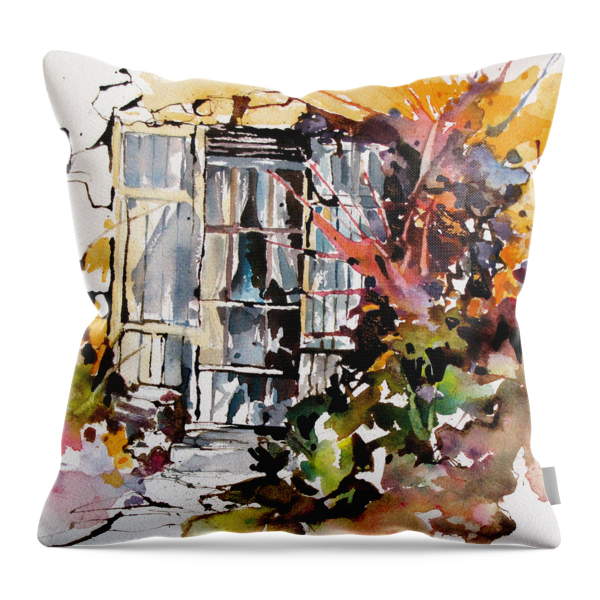 Vines Throw Pillow featuring the painting Brambles by Rae Andrews