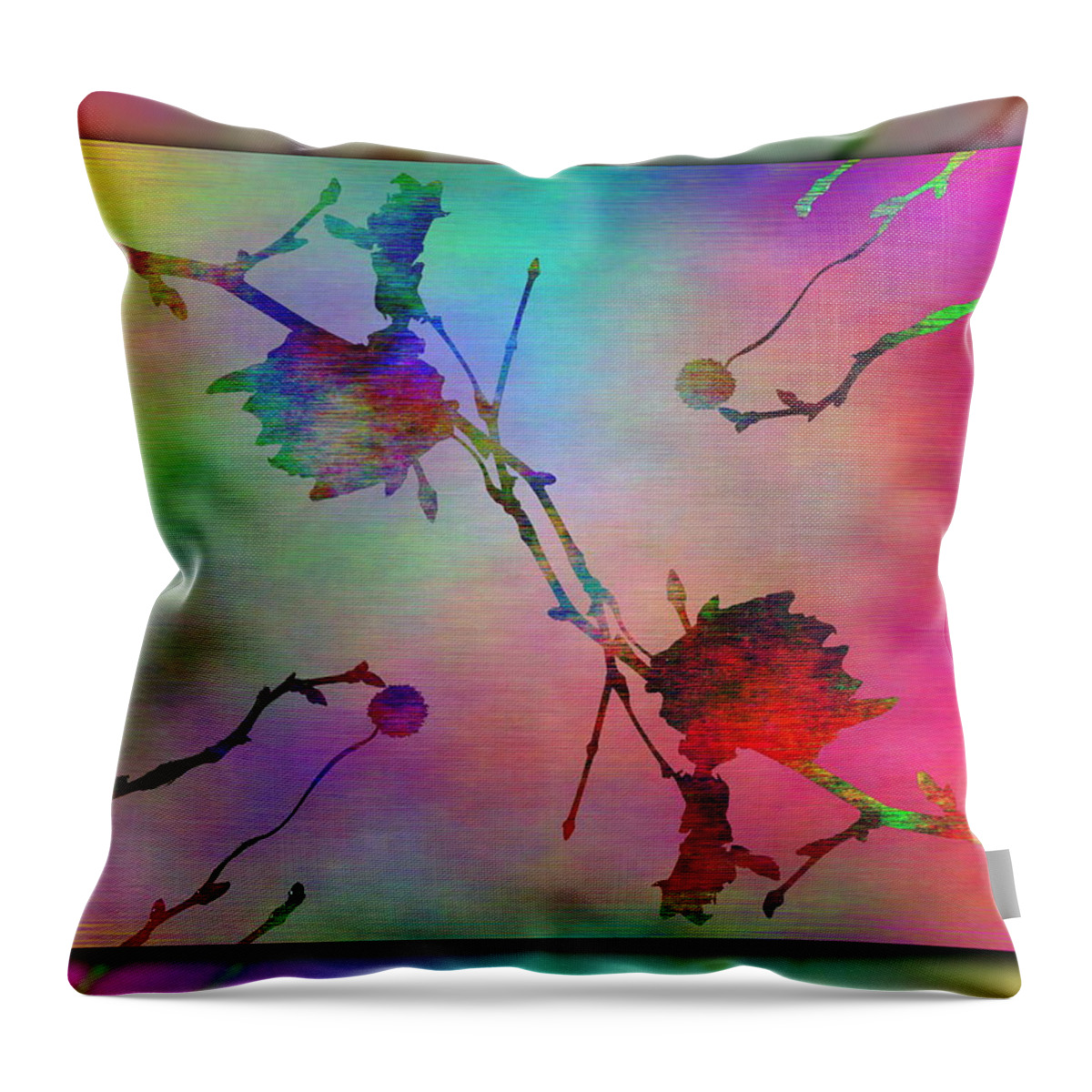 Abstract Throw Pillow featuring the digital art Branches In The Mist 26 by Tim Allen