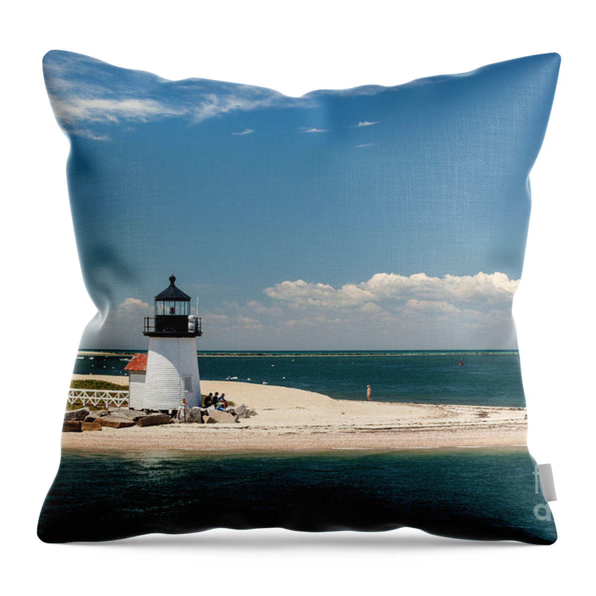 Brant Point Light Nantucket Throw Pillow featuring the photograph Brant Point Light Nantucket by Michelle Constantine