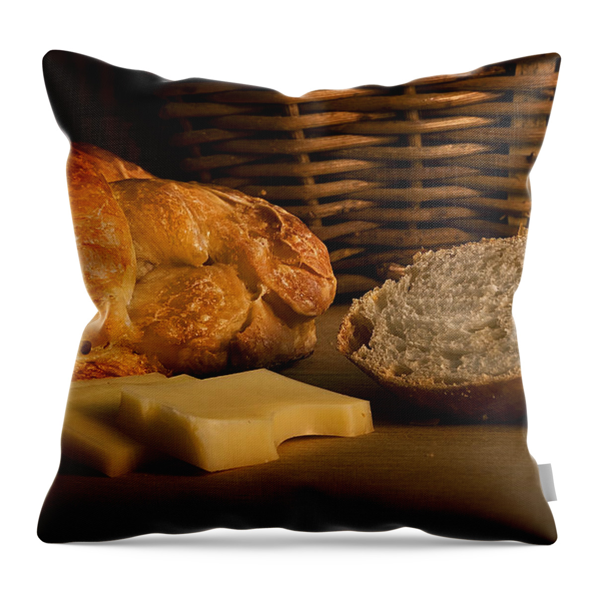 Bread Throw Pillow featuring the photograph Bread and Cheese by Mark McKinney