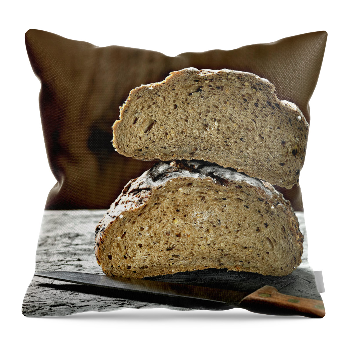 Greek Culture Throw Pillow featuring the photograph Bread by Maria Toutoudaki