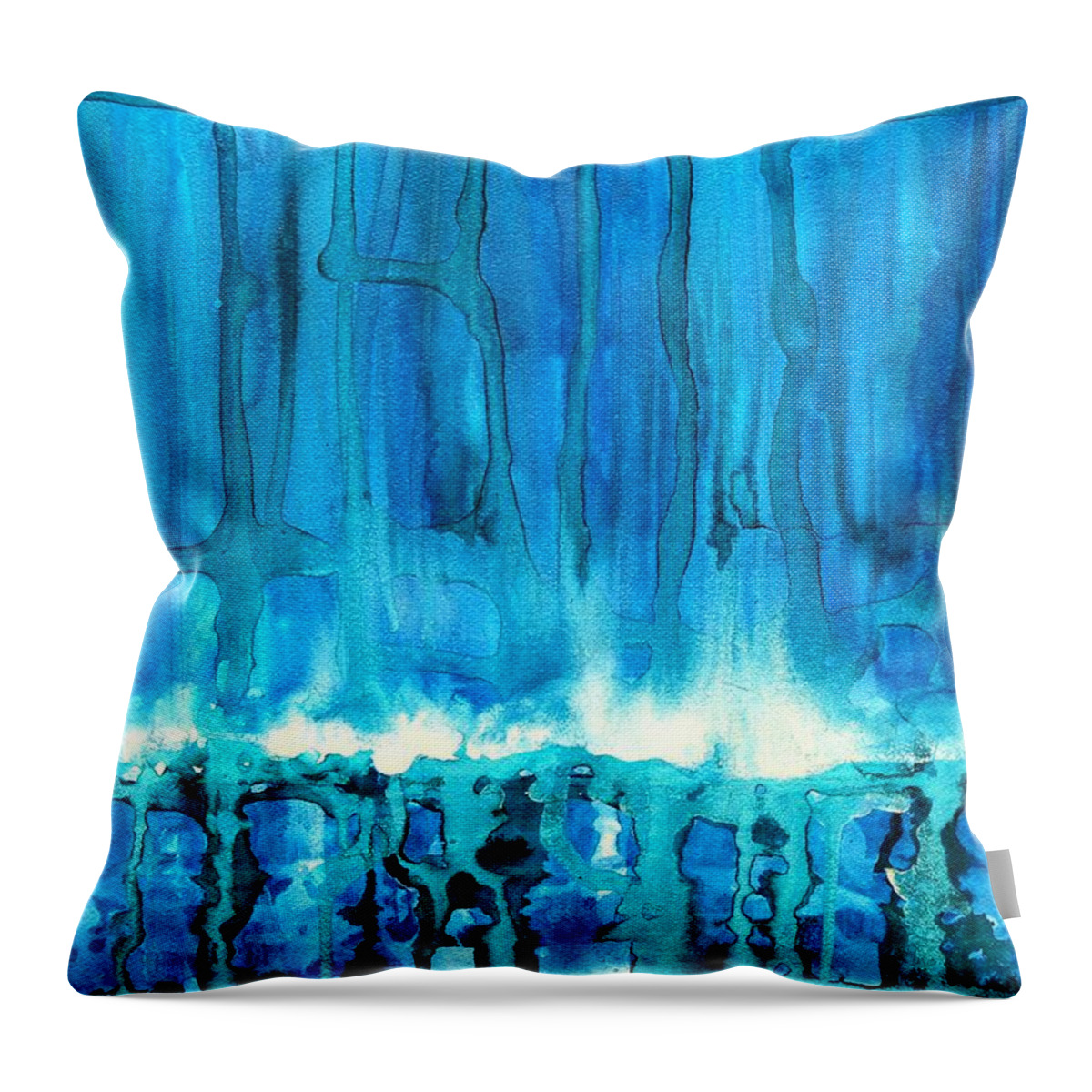 Point Reyes Throw Pillow featuring the painting Breakers off Point Reyes original painting by Sol Luckman