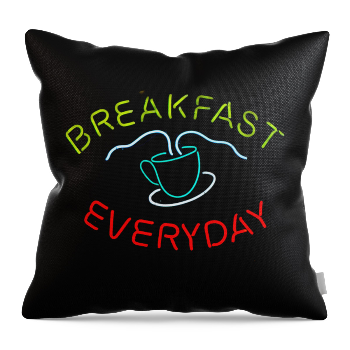 Red Throw Pillow featuring the photograph Breakfast Everyday by E Faithe Lester