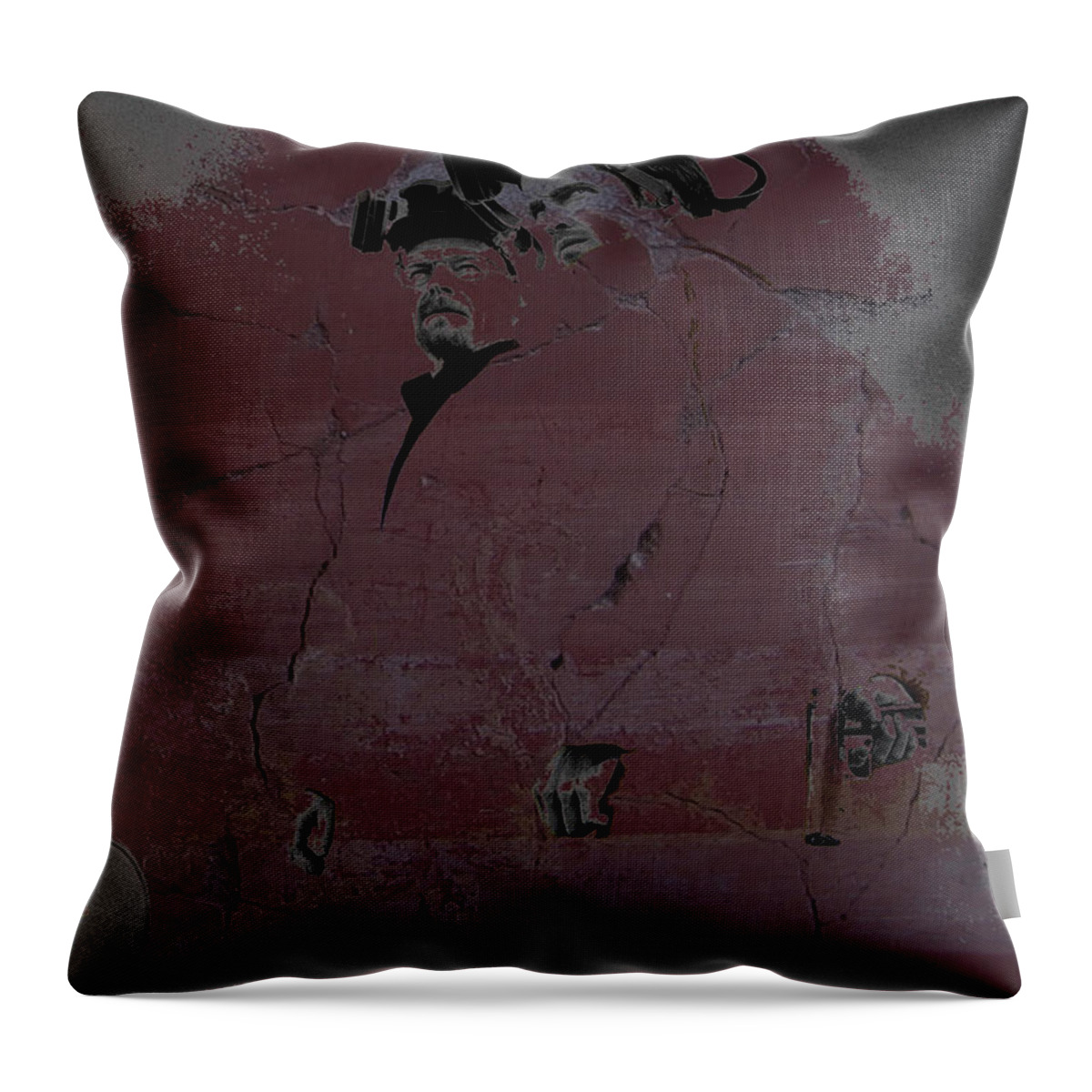 Breaking Bad Throw Pillow featuring the digital art Breaking Bad Concrete Wall by Brian Reaves