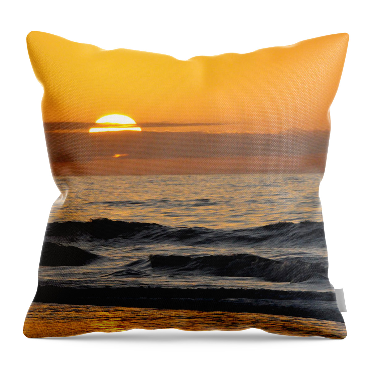 Beach Throw Pillow featuring the photograph Breaking Day by Kay Lovingood