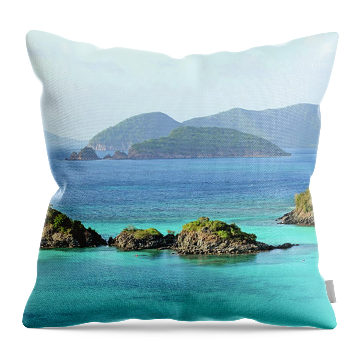 Scenics Throw Pillow featuring the photograph Breath-taking View Of Trunk Bay, St by Driendl Group