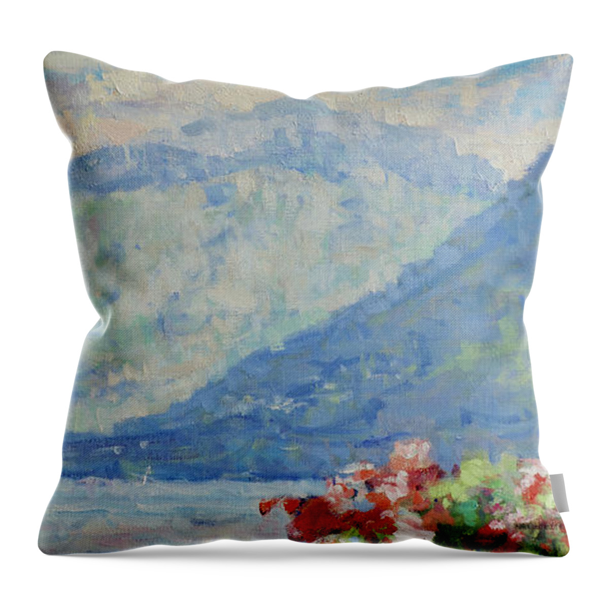 Fresia Throw Pillow featuring the painting A Breezy Afternoon by Jerry Fresia