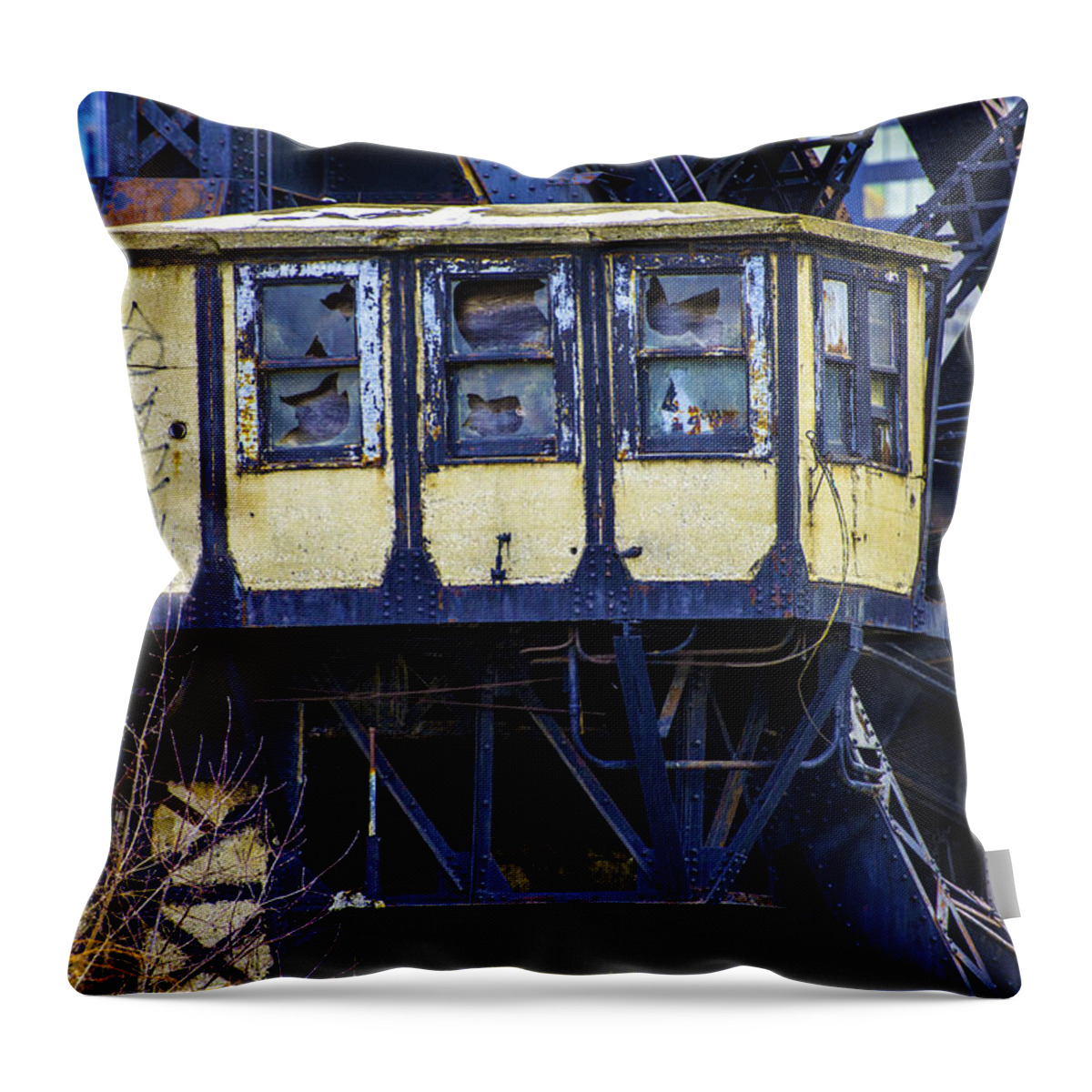  Throw Pillow featuring the photograph Bridge House by Raymond Kunst