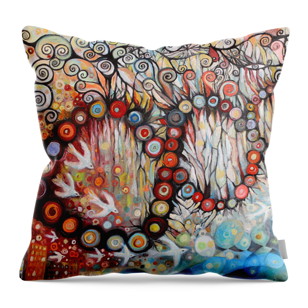 Manami Throw Pillow featuring the painting Bridge by Manami Lingerfelt