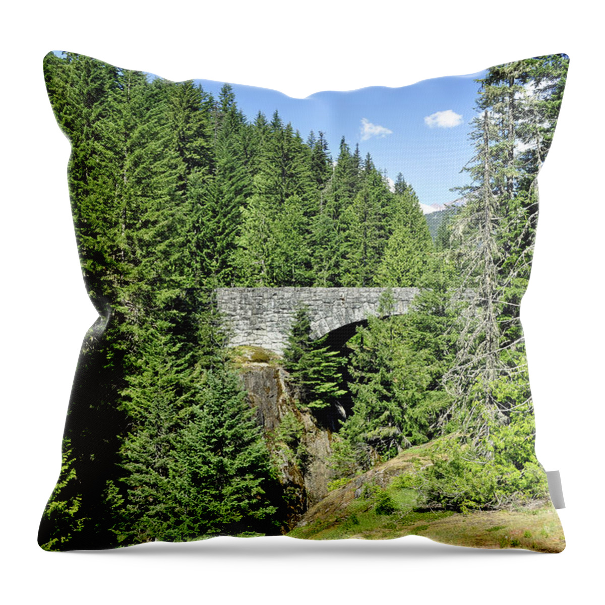 Mountain Throw Pillow featuring the photograph Bridge Over Box Canyon by Tikvah's Hope