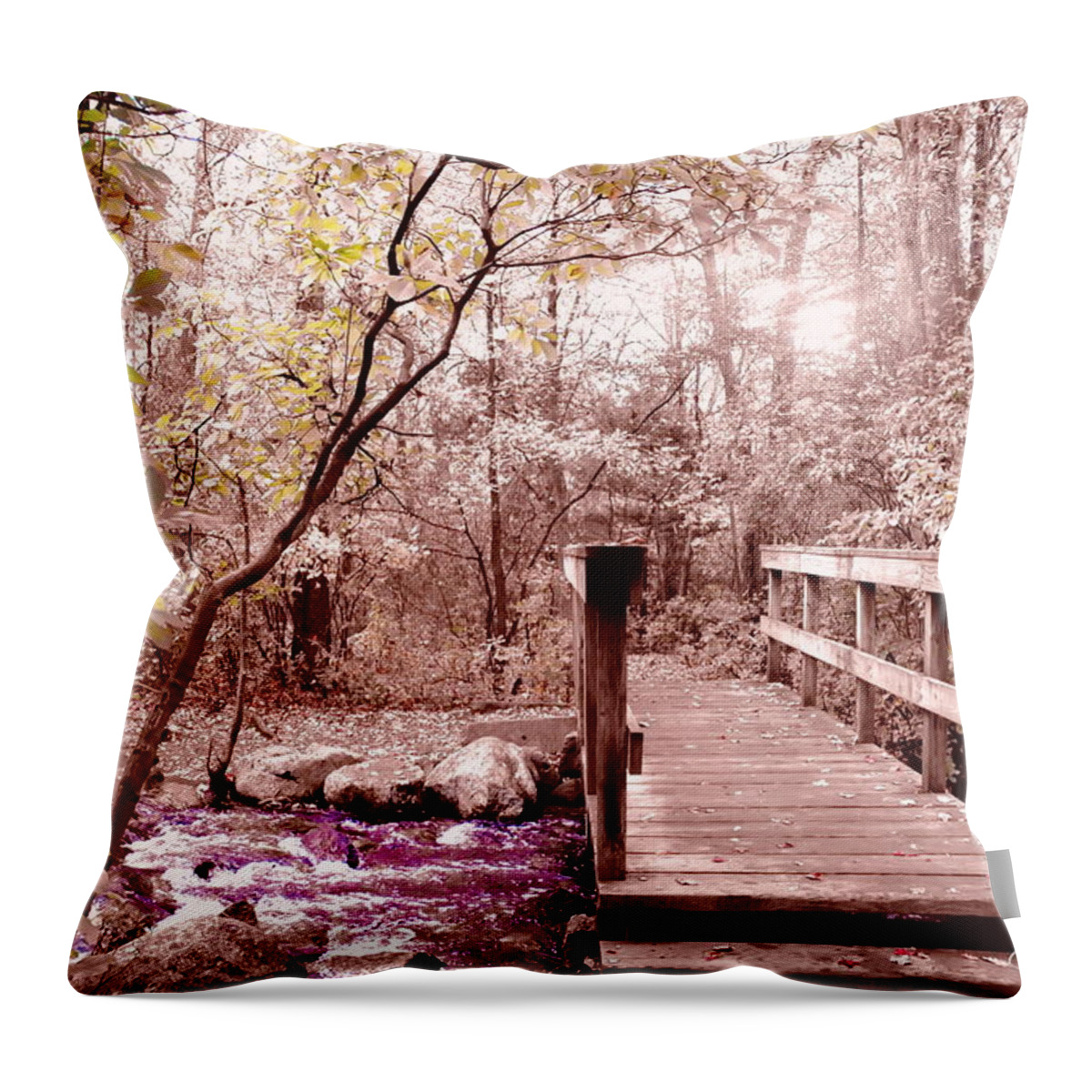 Bridge Throw Pillow featuring the photograph Bridge to Utopia by Cindy Greenstein