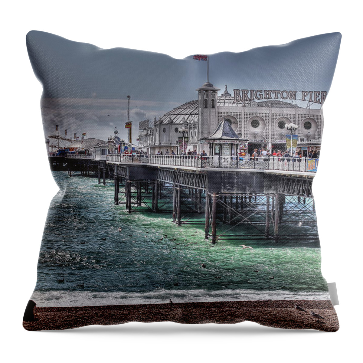 Brighton Pier Throw Pillow featuring the photograph Brighton Pier by Jasna Buncic