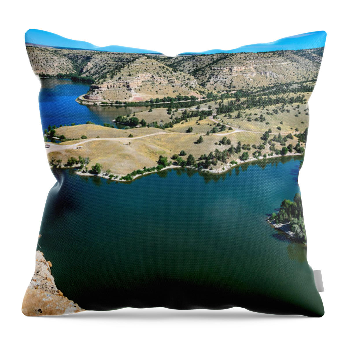 Brimmer Point Of Guernsey State Park Wyoming Throw Pillow featuring the photograph Brimmer Point of Guernsey State Park by Debra Martz