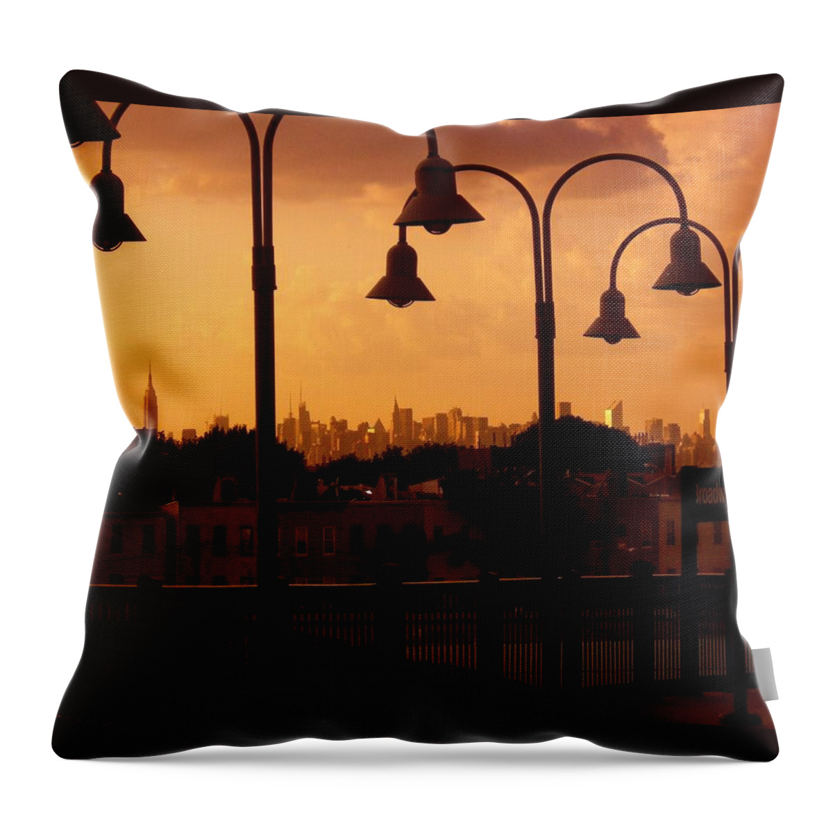 Iphone Cover Cases Throw Pillow featuring the photograph Broadway Junction in Brooklyn, New York by Monique Wegmueller