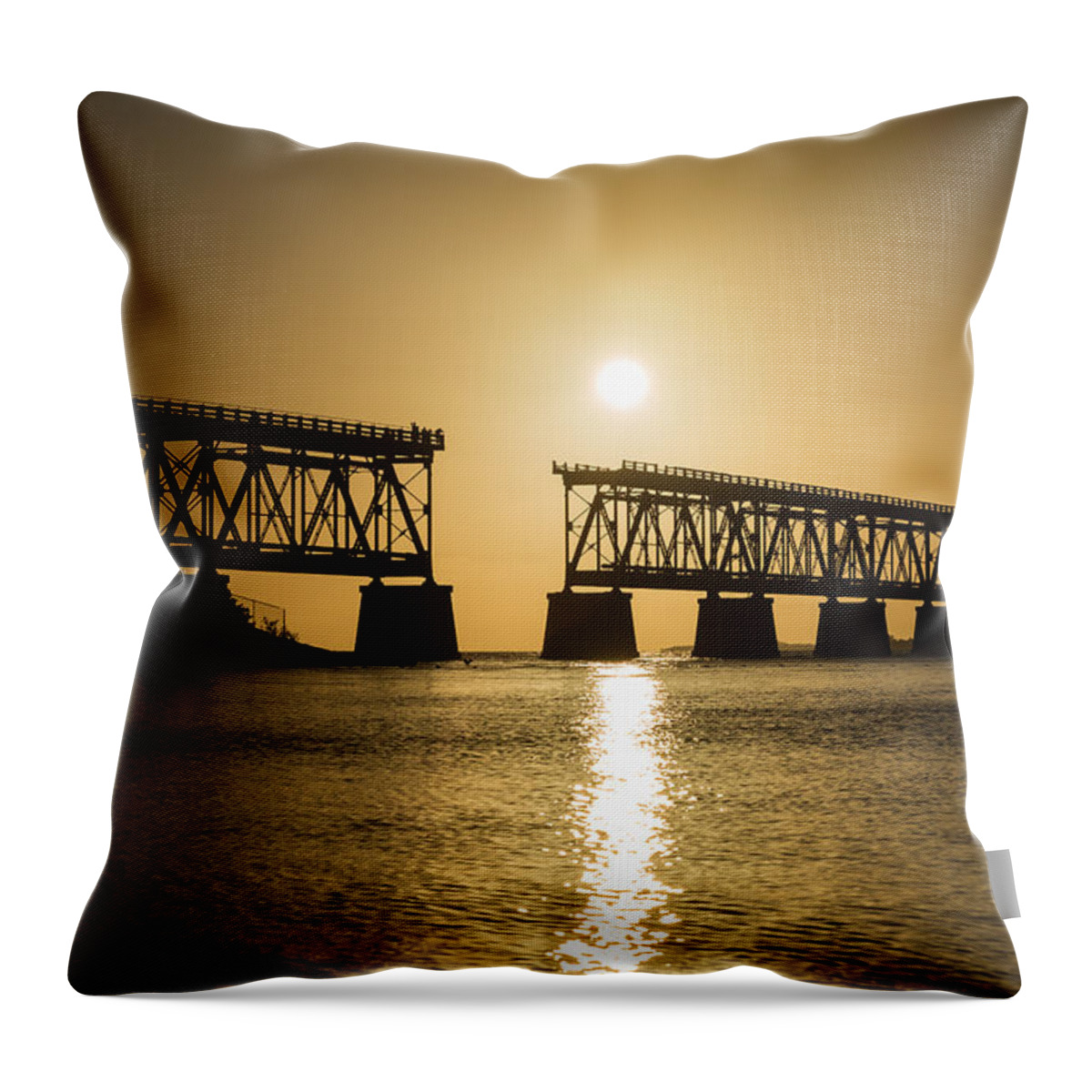 Florida Throw Pillow featuring the photograph Broken Bridge by Kristopher Schoenleber